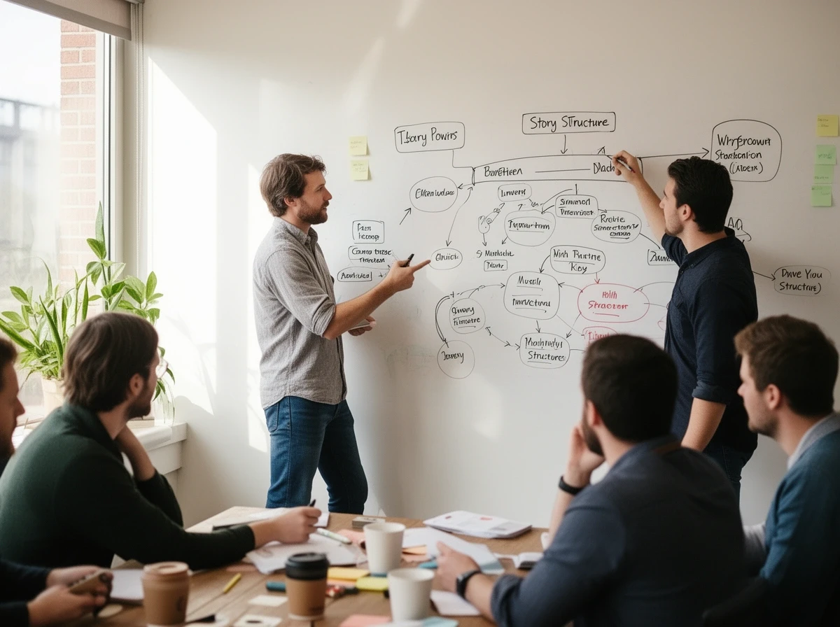 ライティングチームのブレインストーミング